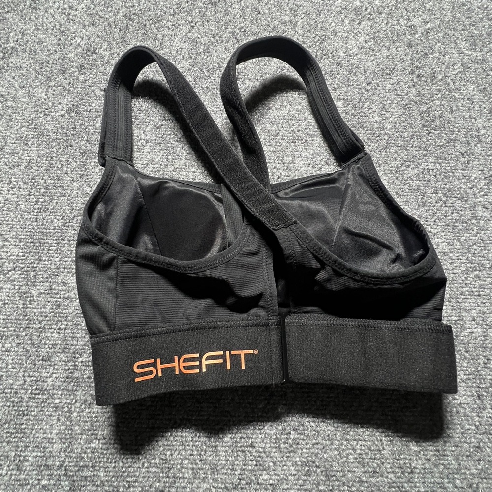 SHEFIT Ultimate Sports Bra Black High Impact Adjustable Front Zip Medium 110002 - Picture 8 of 10